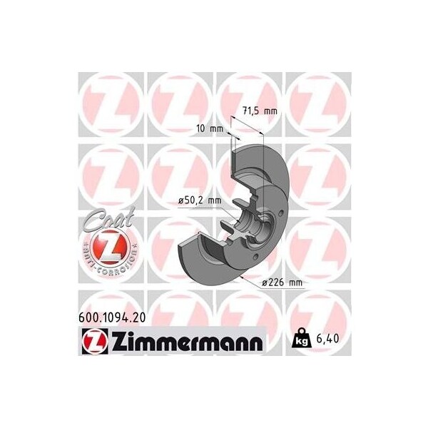 Zimmermann Brake Disc - Standard/Coated, 600109420 600109420 - main